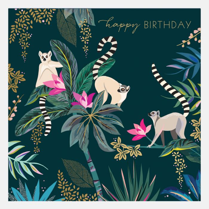 Lemur Happy Birthday Card By Sara Miller London
